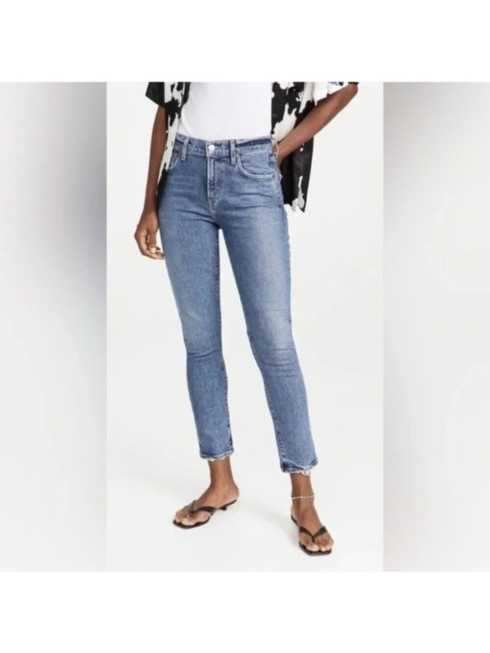 AGOLDE Toni High-Rise Jeans Size 29 Raw Hem Blue Denim Wash